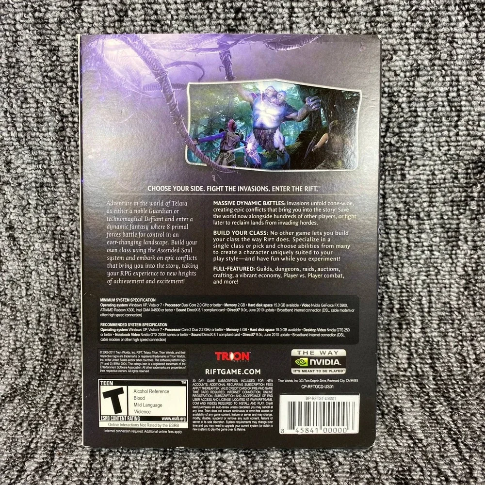 VTG RIFT PC Game DVD-ROM Trion Worlds 2011 Factory Sealed MMORPG